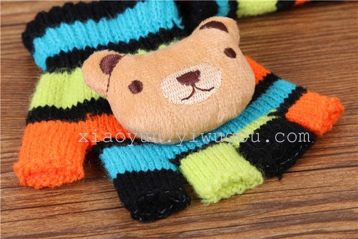 Children's cartoon cute half-finger gloves Colorful five-finger office gloves