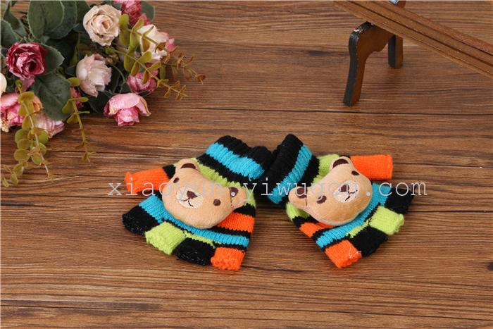 Children's cartoon cute half-finger gloves Colorful five-finger office gloves