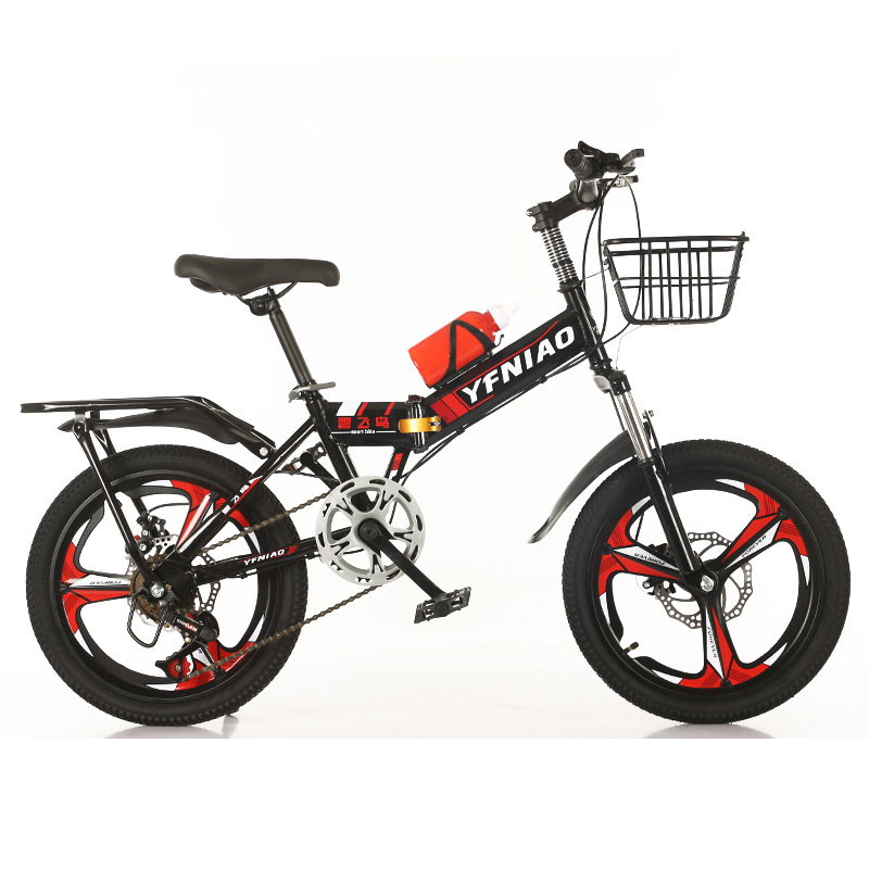 Children&#039;s Folding Bicycle Mountain Bike Middle and Big Children 6-9-10-14 Years Old Bicycle Disc Brake Variable Speed Racing Boys and Girls