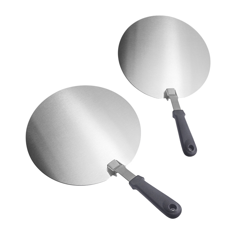 Plastic Handle Large round Shovel Stainless Steel Pizza Shovel Folding Multifunctional Baking Tool Pizza Baking Shovel