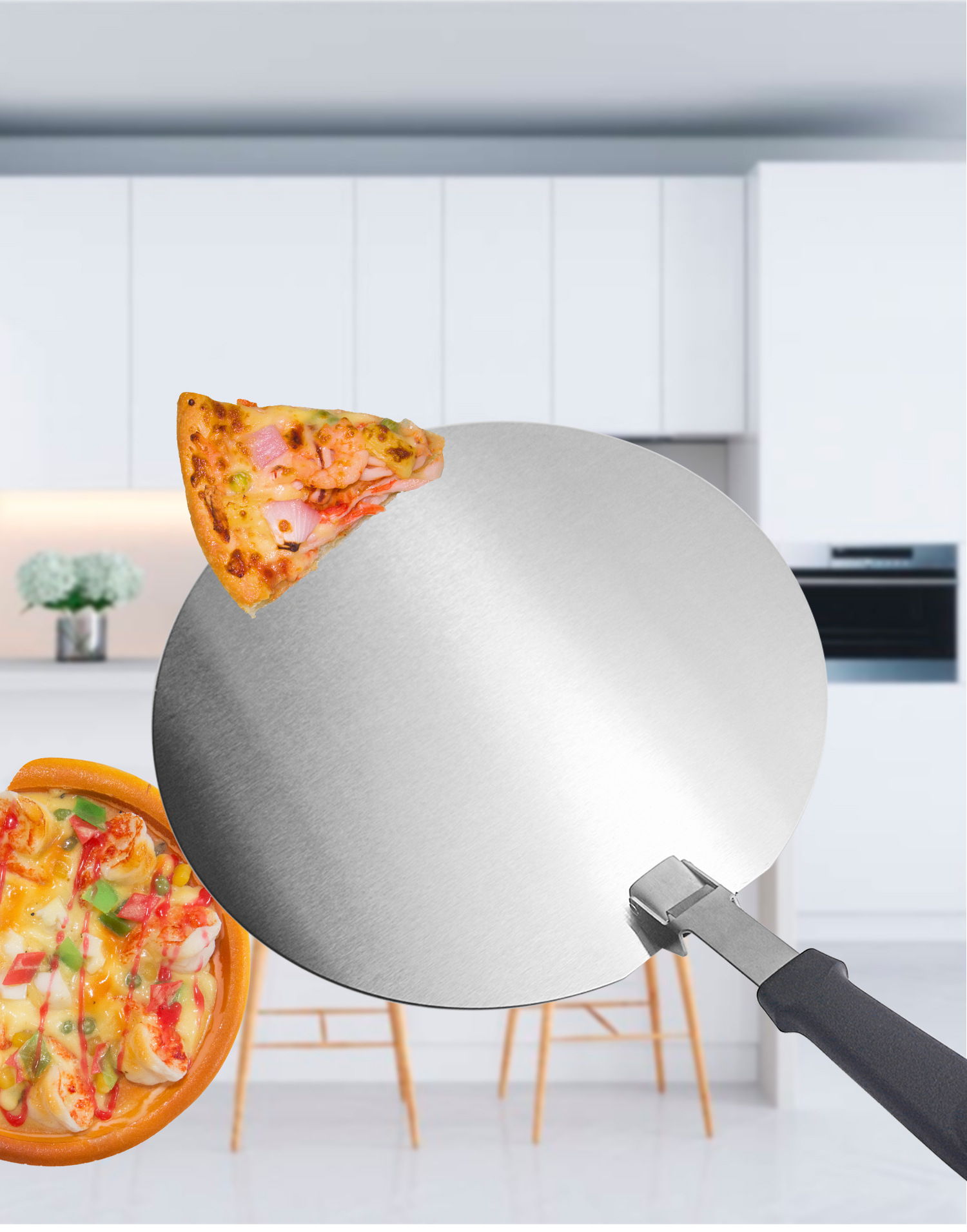 Plastic Handle Large round Shovel Stainless Steel Pizza Shovel Folding Multifunctional Baking Tool Pizza Baking Shovel Plastic Handle Large round Shovel Stainless Steel Pizza Shovel Folding Multifunctional Baking Tool Pizza Baking Shovel