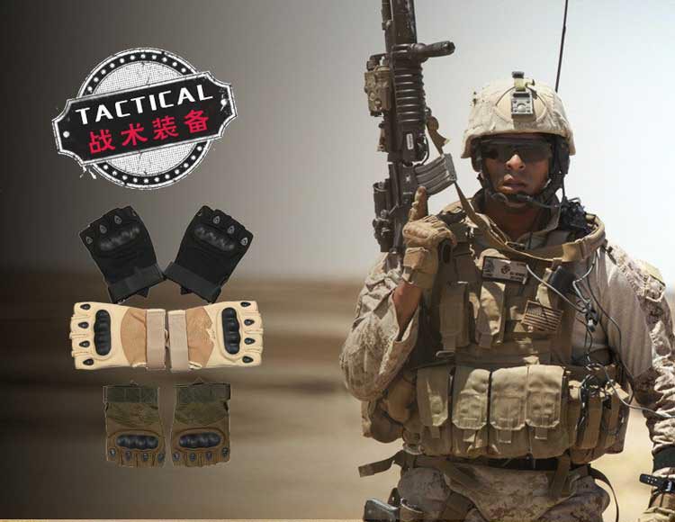 SOURCE Factory Direct Sales Training Outdoor Tactics Gloves Cross-Border Wholesale Sports Outdoor Riding Half-Finger Tactical Gloves