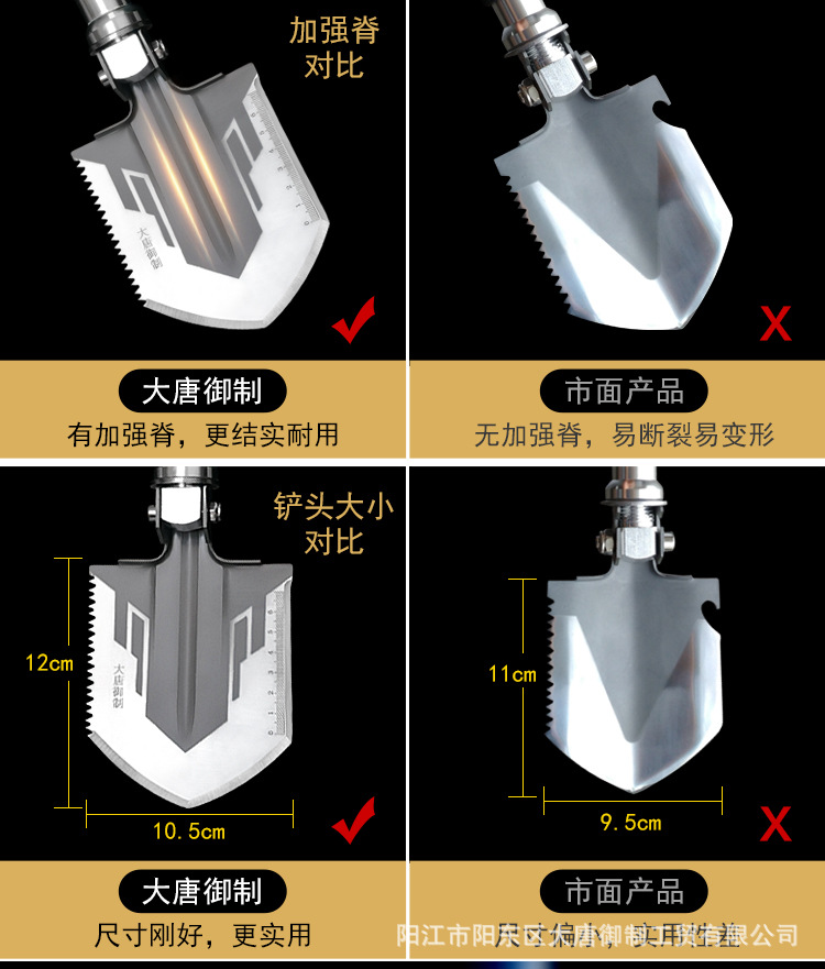 Outdoor Products Amazon Hot Sale Multi-Functional Shovel Folding Soldier Shovel Shovel Army Shovel Camping Tool