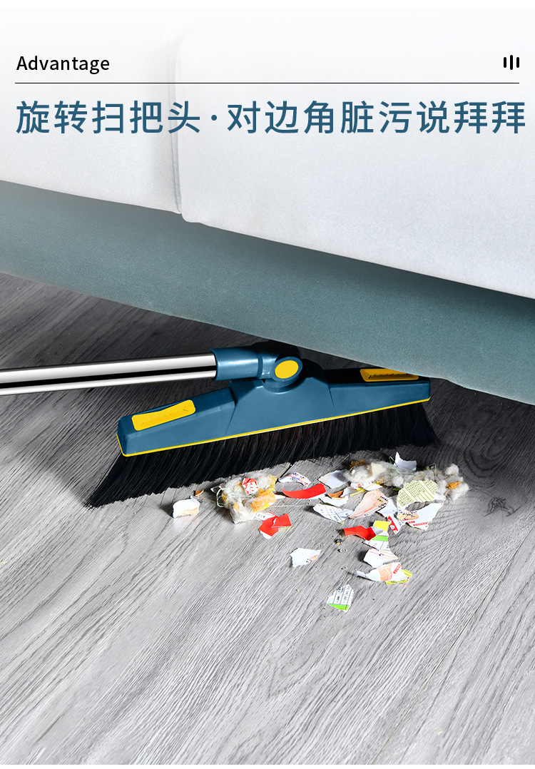 Telescopic Rod Broom Set Wholesale Household Broom Dustpan Combination Standing Folding Garbage Shovel Sweeping Broom Generation