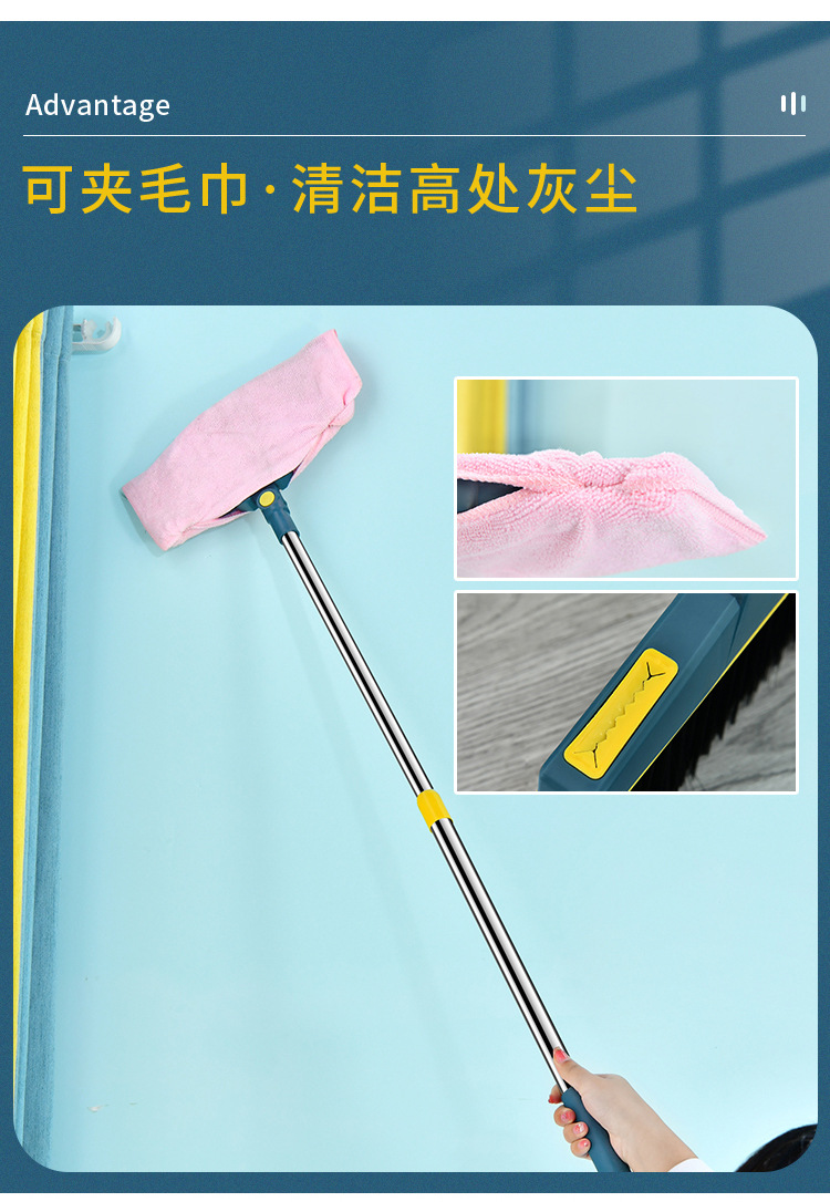 Telescopic Rod Broom Set Wholesale Household Broom Dustpan Combination Standing Folding Garbage Shovel Sweeping Broom Generation