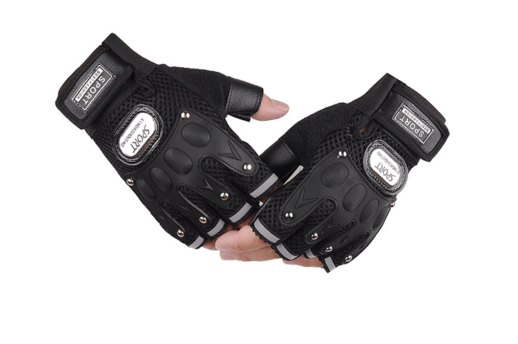 Half-Finger Riding Gloves Men's Spring, Summer, Autumn Breathable and Wearable Outdoor Sports Bicycle Motorcycle Student Fitness Gloves
