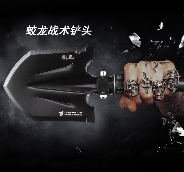 HX Outdoors China Shovel Outdoor Car Multifunction Folding Spade Military Shovel Manganese Steel Military Shovel Military Version Original Product