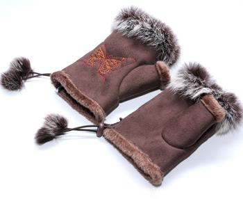 Ms winter half-finger glove gloves fashion fur rabbit hair gloves