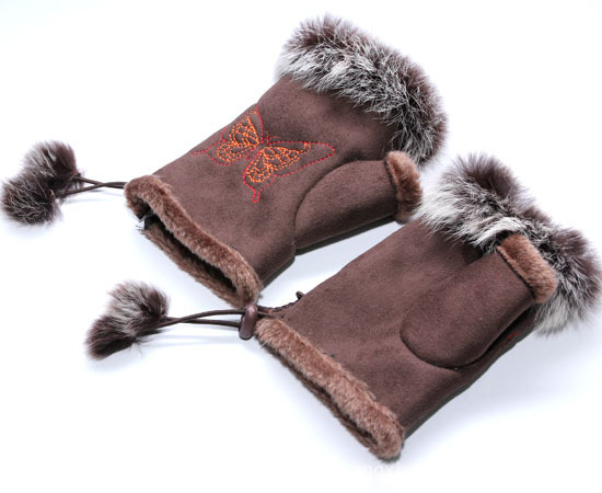 Ms winter half-finger glove gloves fashion fur rabbit hair gloves