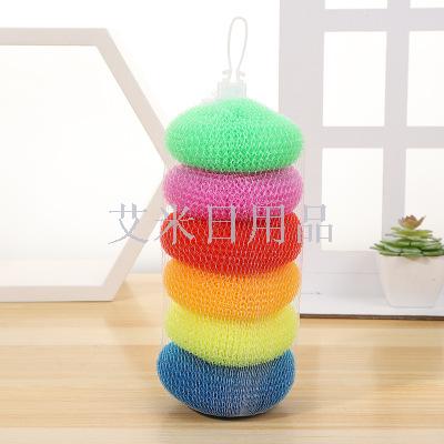 6g6 green color plastic wire cleaning ball pp fiber woven tennis ball wholesale brush pot