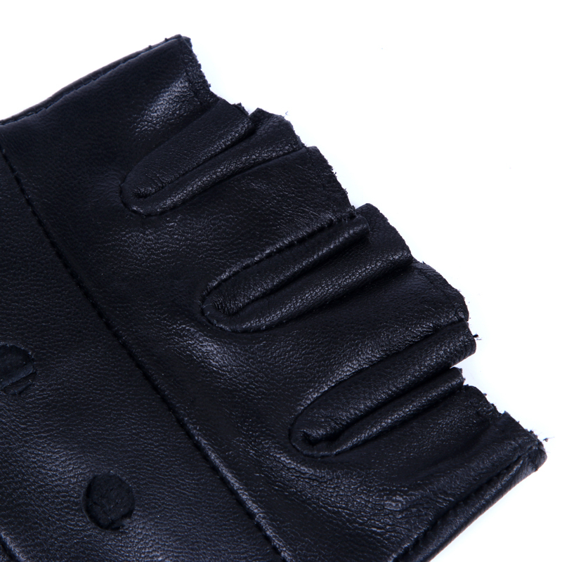 Goatskin half-finger gloves spring and antumn unisex half-finger gloves