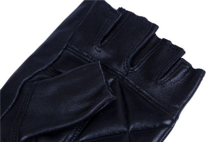 Goatskin half-finger gloves spring and antumn unisex half-finger gloves