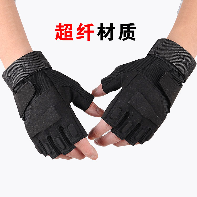 Factory Direct Sales Black Eagle Half-Finger Tactical Gloves Men&#039;s Outdoor Fitness Fighting Protective Sports Riding Gloves Wholesale