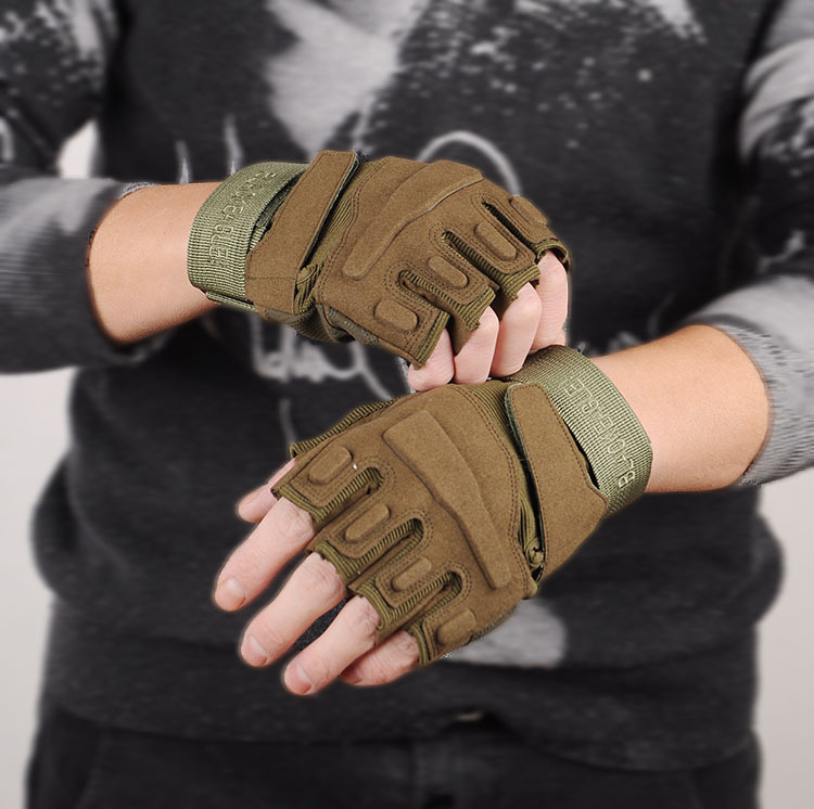 Factory Direct Sales Black Eagle Half-Finger Tactical Gloves Men&#039;s Outdoor Fitness Fighting Protective Sports Riding Gloves Wholesale