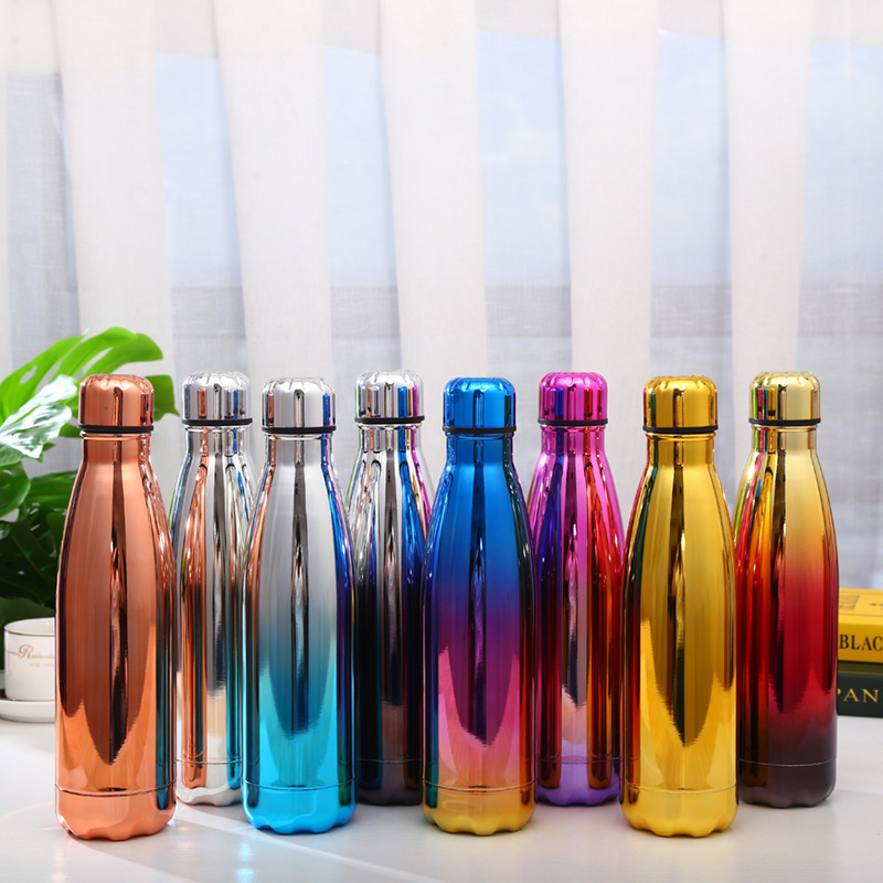 Vacuum Cup Stainless Steel Water Cup Outdoor Portable and Simple Sports Cup Coke Bottle Electroplating
