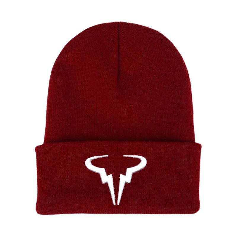 Popular Embroidery RafaelNadal Horn Knitted Hat Nadal Tennis Star Hip Hop Sleeve Cap Woolen Cap