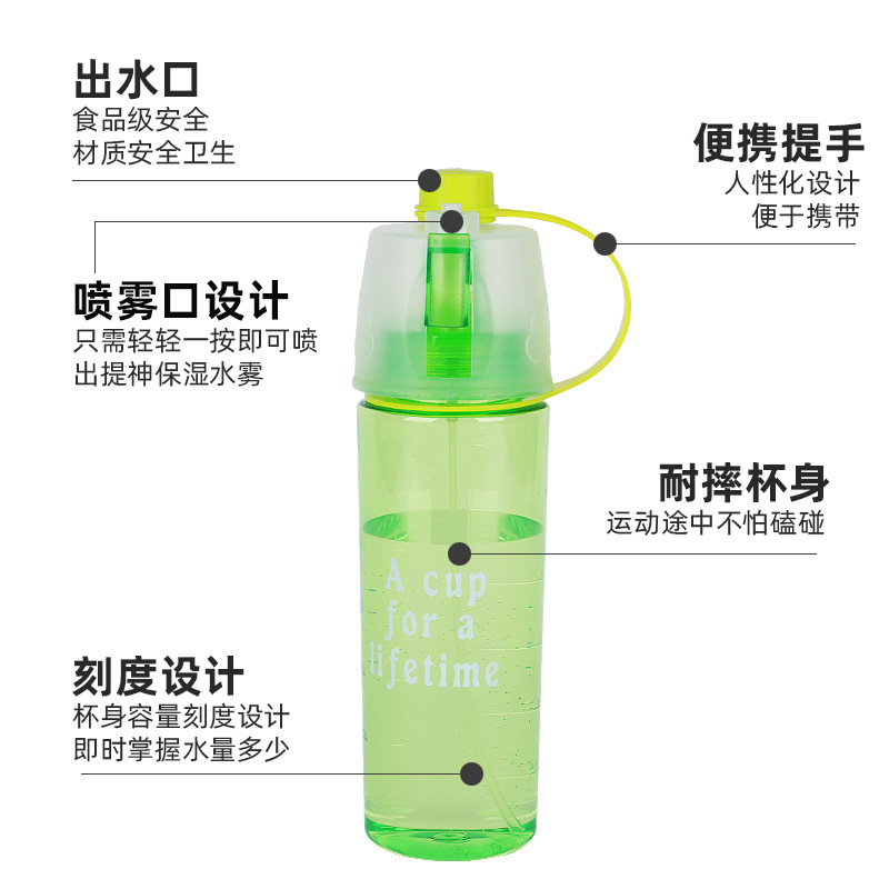 New Spray Cup Children&#039;s Straw Household Cup outside Portable Sports Cup Gift Plastic Cup Factory Wholesale