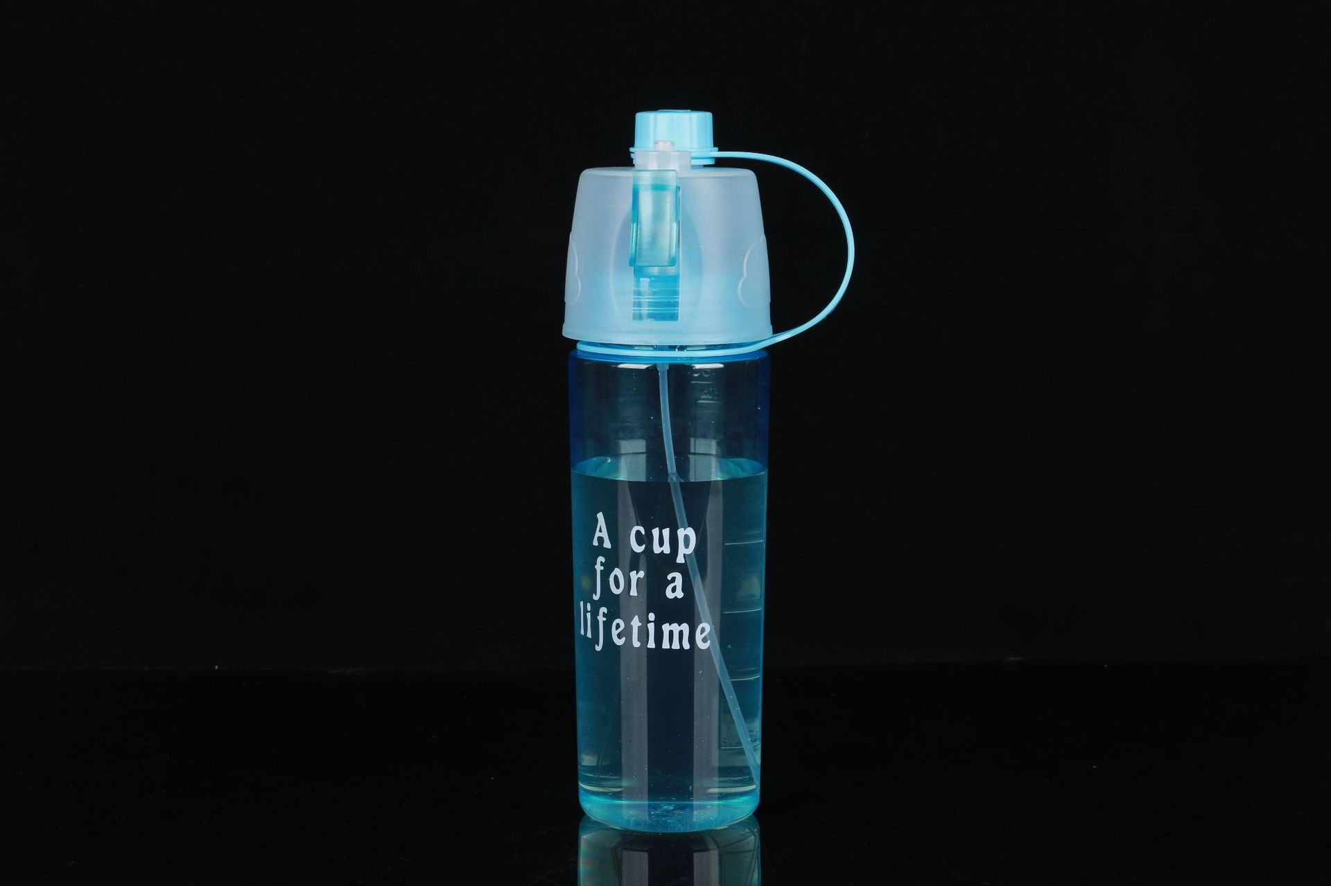 New Spray Cup Children's Straw Household Cup outside Portable Sports Cup Gift Plastic Cup Factory Wholesale