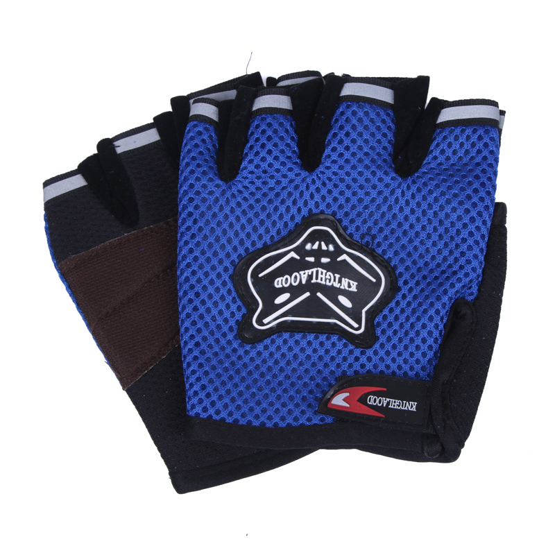 Mesh breathable anti-skid fox head pattern half-finger gloves durable unisex half-finger gloves