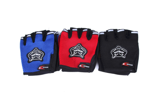 Mesh breathable anti-skid fox head pattern half-finger gloves durable unisex half-finger gloves