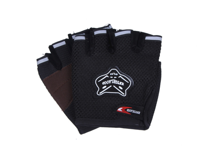Mesh breathable anti-skid fox head pattern half-finger gloves durable unisex half-finger gloves