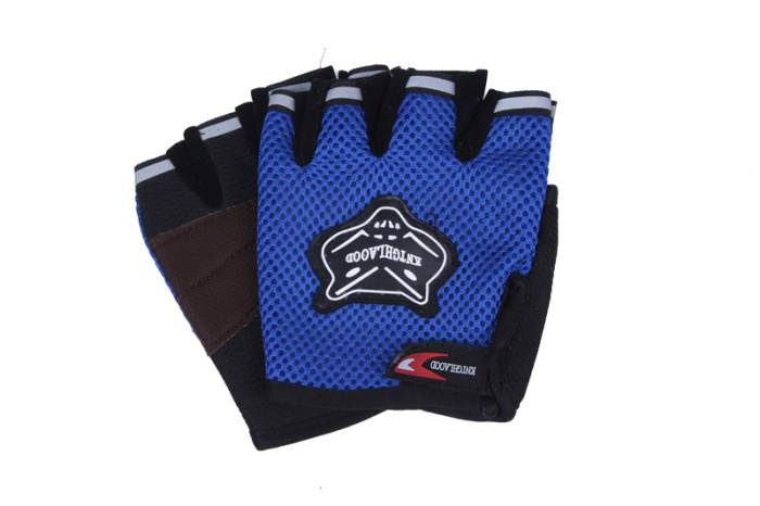Mesh breathable anti-skid fox head pattern half-finger gloves durable unisex half-finger gloves
