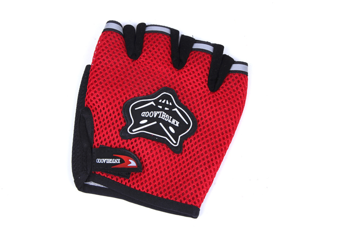 Mesh breathable anti-skid fox head pattern half-finger gloves durable unisex half-finger gloves