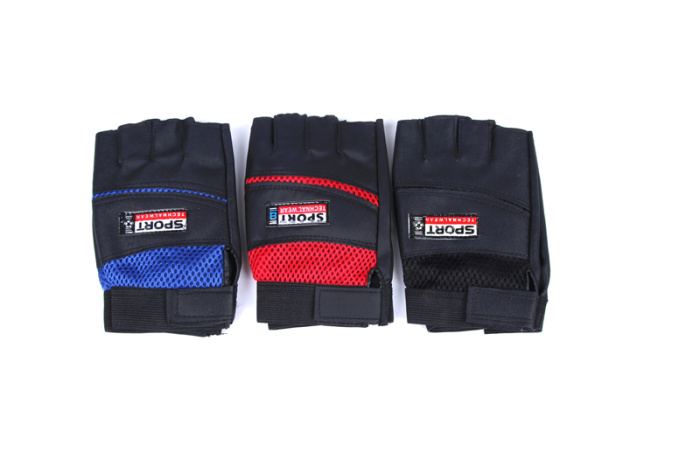 PU mesh riding half-finger gloves sports bicycling PU half-finger gloves