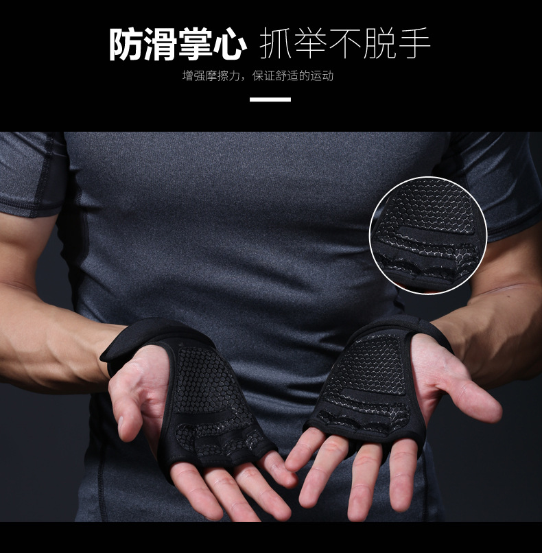 Men's and Women's Summer Fitness Gloves Finger-Exposed Wrist Guard Equipment Wait Lifting Anti-Calluses Sports Weightlifting Half-Finger Riding Gloves Logo