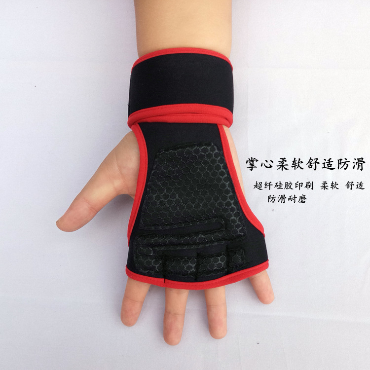 Men's and Women's Summer Fitness Gloves Finger-Exposed Wrist Guard Equipment Wait Lifting Anti-Calluses Sports Weightlifting Half-Finger Riding Gloves Logo