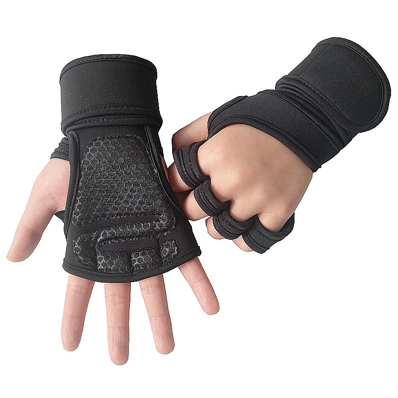Men's and Women's Summer Fitness Gloves Finger-Exposed Wrist Guard Equipment Wait Lifting Anti-Calluses Sports Weightlifting Half-Finger Riding Gloves Logo
