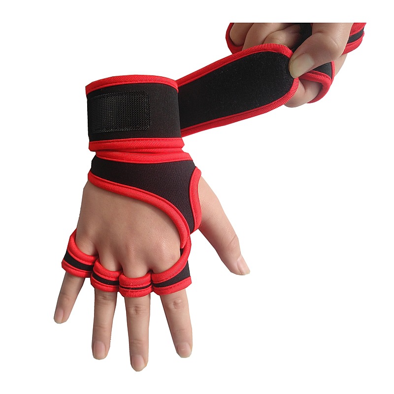 Men's and Women's Summer Fitness Gloves Finger-Exposed Wrist Guard Equipment Wait Lifting Anti-Calluses Sports Weightlifting Half-Finger Riding Gloves Logo