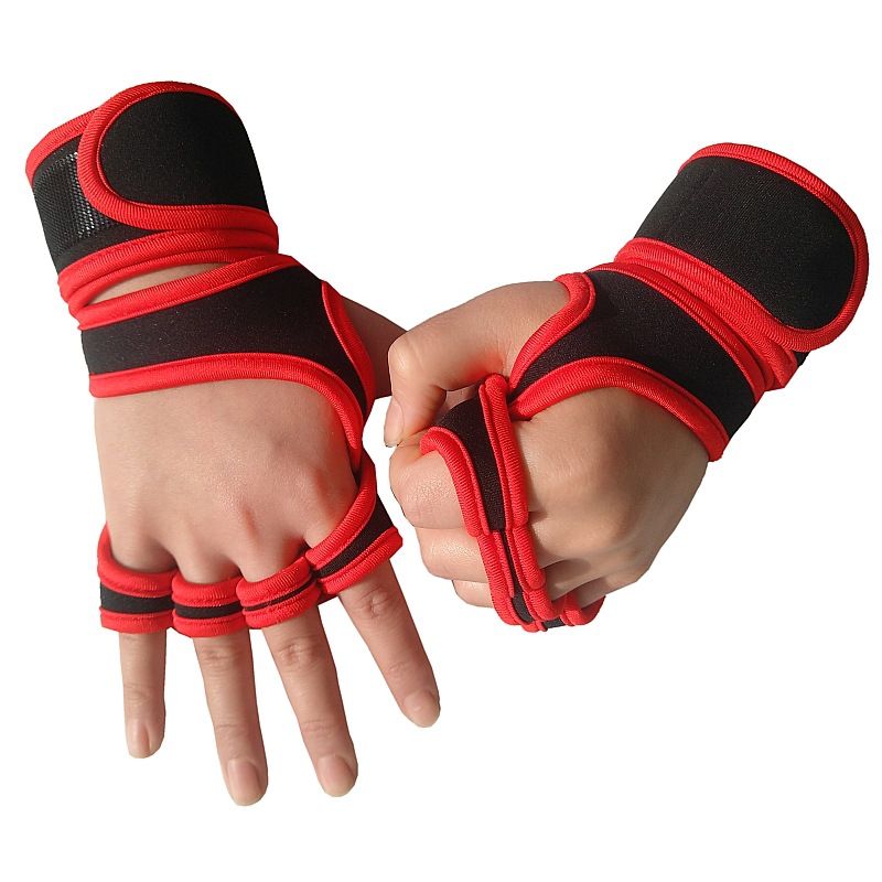 Men's and Women's Summer Fitness Gloves Finger-Exposed Wrist Guard Equipment Wait Lifting Anti-Calluses Sports Weightlifting Half-Finger Riding Gloves Logo