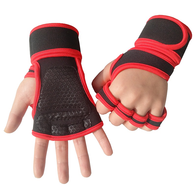 Men's and Women's Summer Fitness Gloves Finger-Exposed Wrist Guard Equipment Wait Lifting Anti-Calluses Sports Weightlifting Half-Finger Riding Gloves Logo