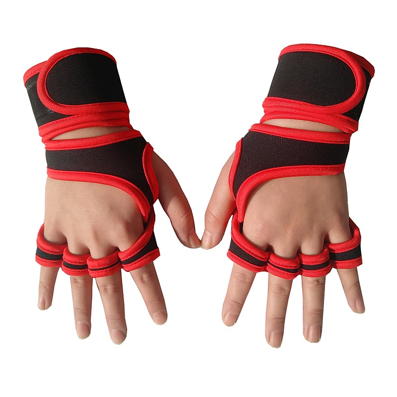 Men's and Women's Summer Fitness Gloves Finger-Exposed Wrist Guard Equipment Wait Lifting Anti-Calluses Sports Weightlifting Half-Finger Riding Gloves Logo