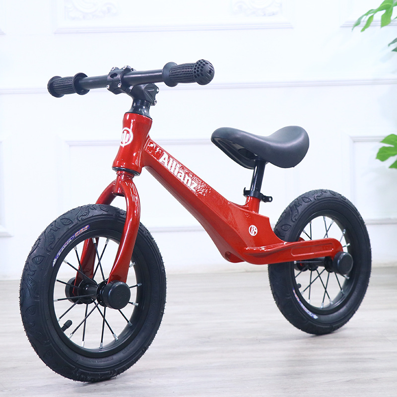 Children&#039;s Kids Balance Bike 2-6 Years Old Baby Magnesium Alloy Pedal-Free 12-Inch Rubber Two-Wheel Skating Driving Balance Bicycle