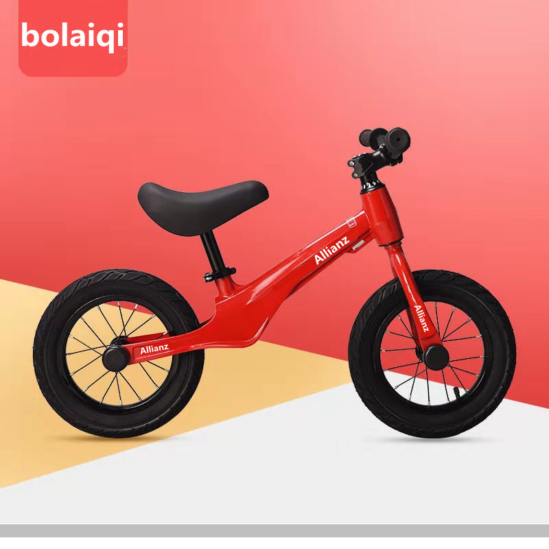 Children&#039;s Kids Balance Bike 2-6 Years Old Baby Magnesium Alloy Pedal-Free 12-Inch Rubber Two-Wheel Skating Driving Balance Bicycle