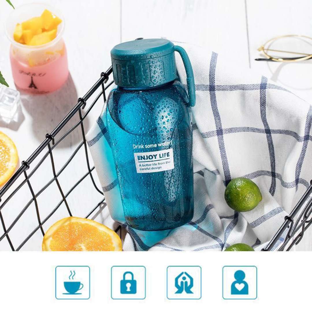 Korean version of personality with the students portable plastic water cup cute fresh sports cup seal cup logo