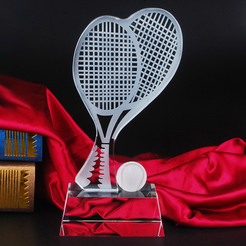 New Tennis Competition Trophy Customized Creative Crystal Trophy National Tennis League Trophy Sports Medal