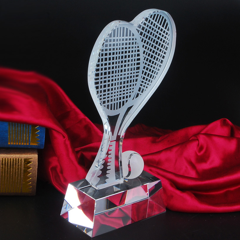 New Tennis Competition Trophy Customized Creative Crystal Trophy National Tennis League Trophy Sports Medal