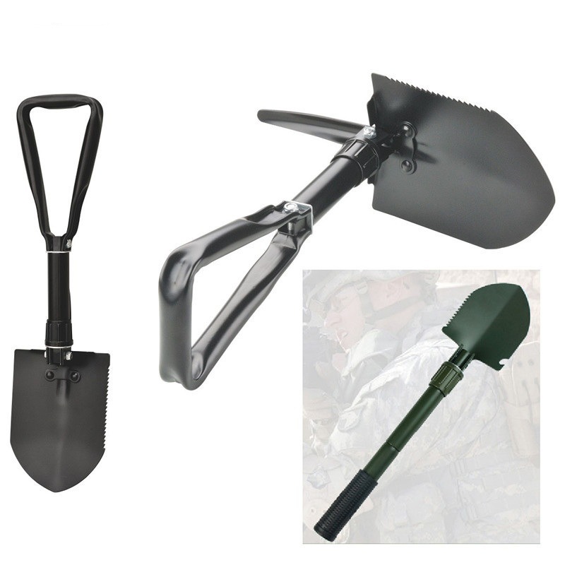 Minghui Equipment Factory Direct Sales Outdoor Manganese Steel Engineering Shovel Folding Shovel Shovel Multi-Functional Camping Shovel Shovel
