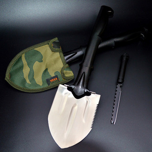 Minghui Equipment Factory Direct Sales Outdoor Manganese Steel Engineering Shovel Folding Shovel Shovel Multi-Functional Camping Shovel Shovel