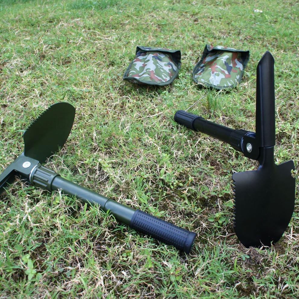 Minghui Equipment Factory Direct Sales Outdoor Manganese Steel Engineering Shovel Folding Shovel Shovel Multi-Functional Camping Shovel Shovel