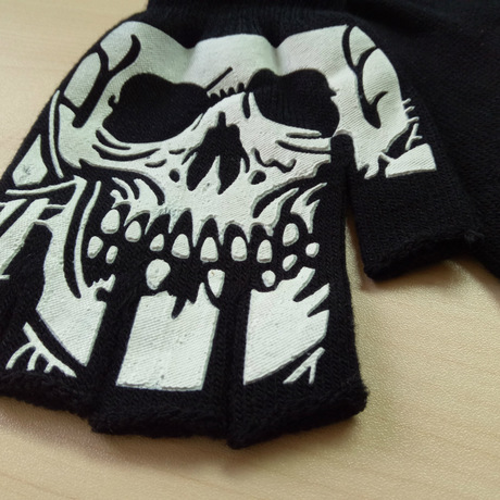 Spring and Summer thin color half-finger gloves personality skeleton and women work magic dew finger warm gloves wholesale