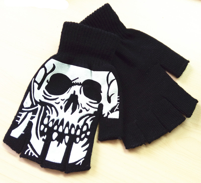 Spring and Summer thin color half-finger gloves personality skeleton and women work magic dew finger warm gloves wholesale Spring and Summer thin color half-finger gloves personality skeleton and women work magic dew finger warm gloves wholesale