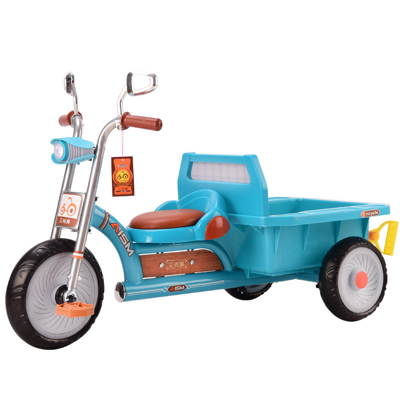 Children&#039;s Tricycle Bicycle Can Take People 2-6 Years Old Large Baby Car with Rear Bucket Children Stroller Bicycle