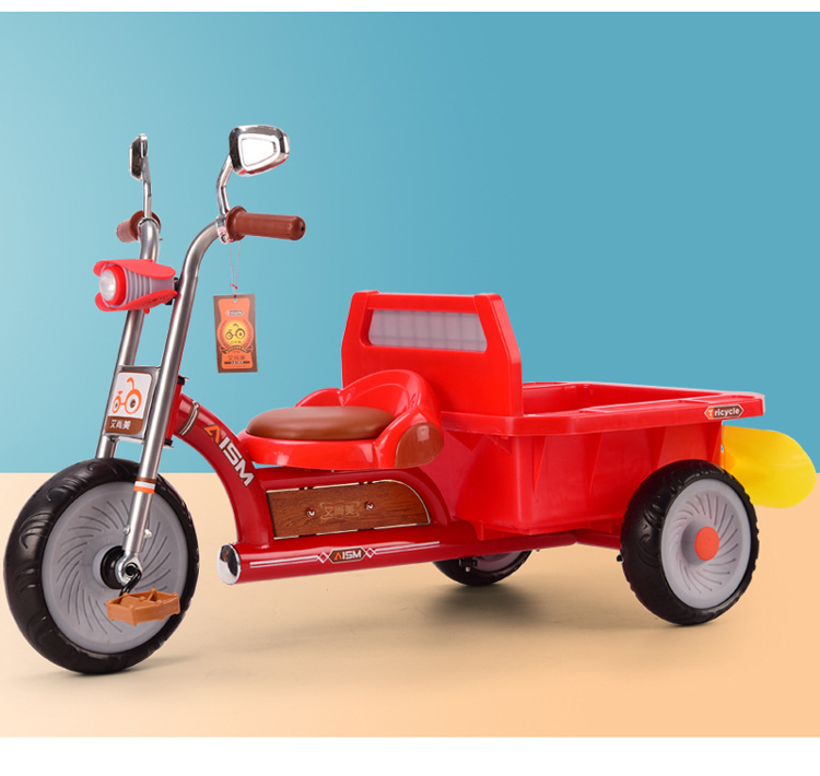 Children's Tricycle Bicycle Can Take People 2-6 Years Old Large Baby Car with Rear Bucket Children Stroller Bicycle