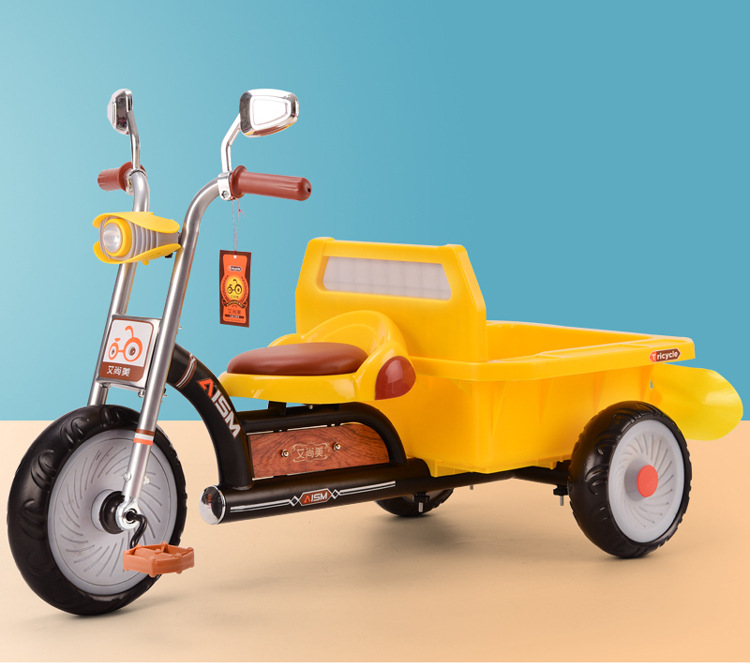Children's Tricycle Bicycle Can Take People 2-6 Years Old Large Baby Car with Rear Bucket Children Stroller Bicycle