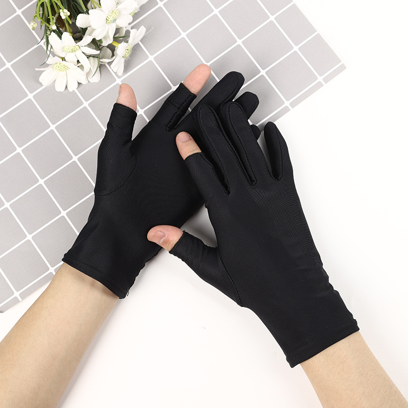 Spandex half-finger gloves women&#039;s thin spring/summer dance performance Manicure seven high snap paste hands sweat