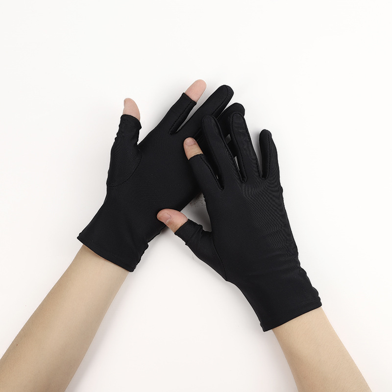Spandex half-finger gloves women&#039;s thin spring/summer dance performance Manicure seven high snap paste hands sweat
